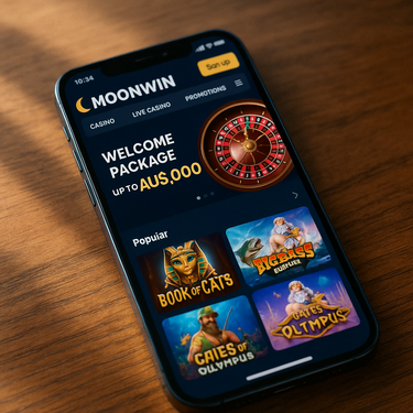 MoonWin Casino - Mobile Responsive Design - Pokies and Betting on Phone